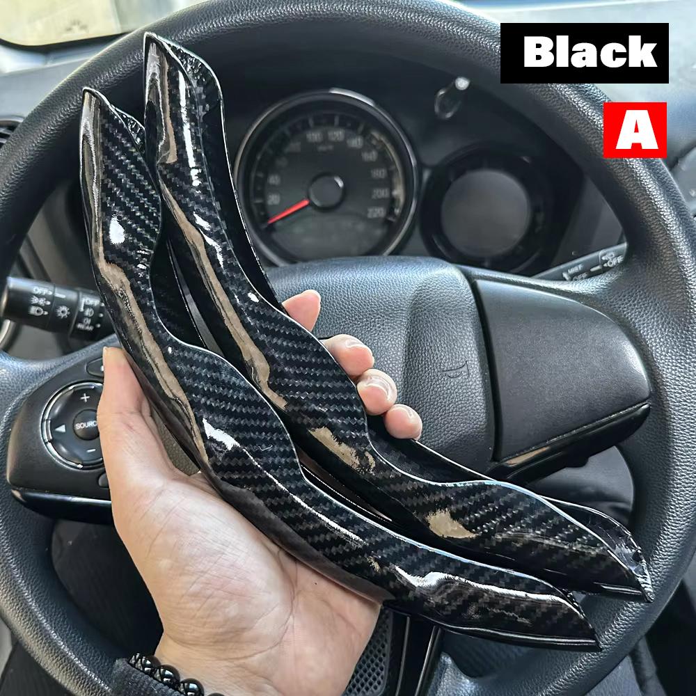 2PCS Carbon Fiber Silicone Car Steering Wheel Cover Custom Anti-skid Booster Cover Auto Accessories 38cm For Auto Deco 2025