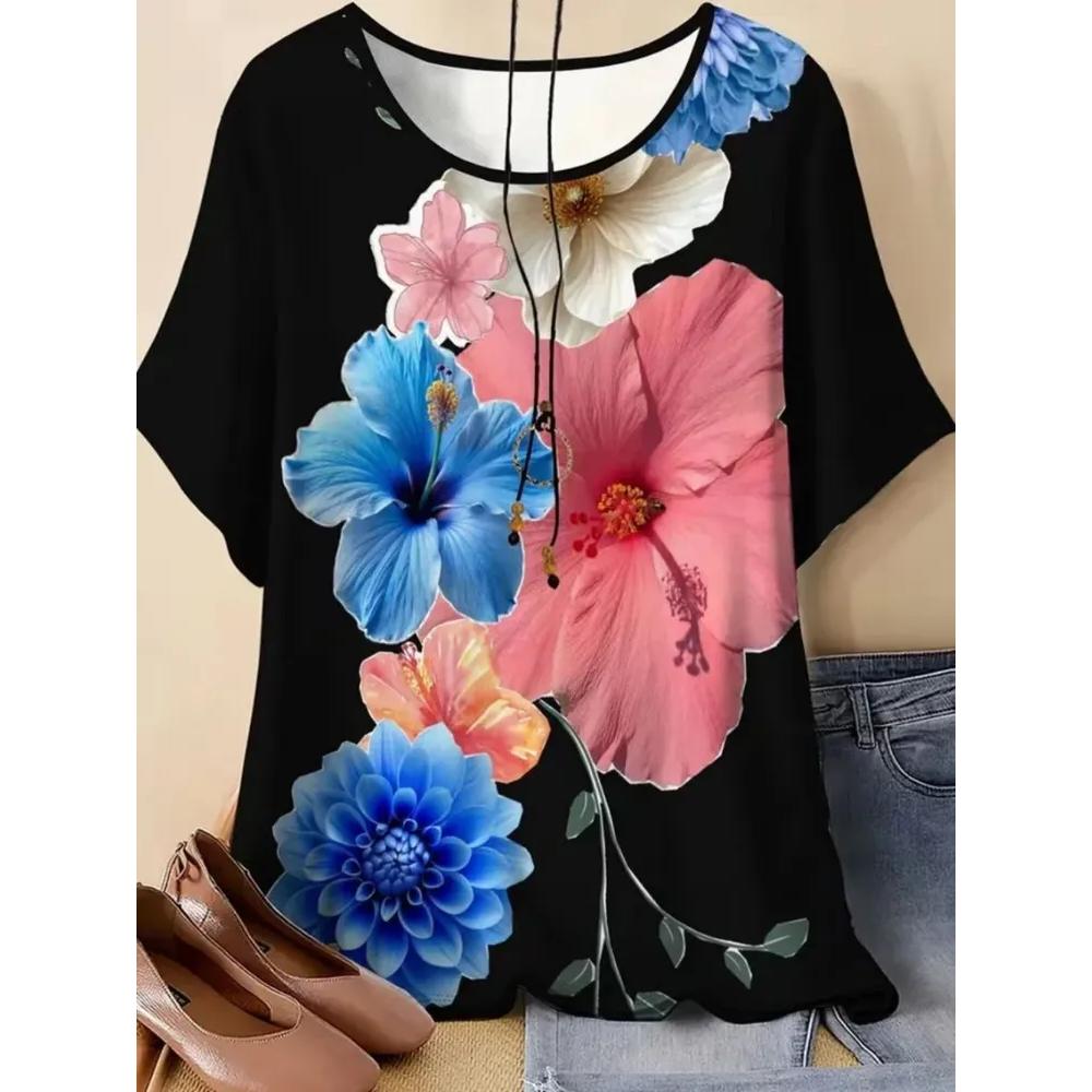 Casual Loose Crew Neck Top Fashionable Versatile Women's Short Sleeves Comfortable T-Shirts Women’s