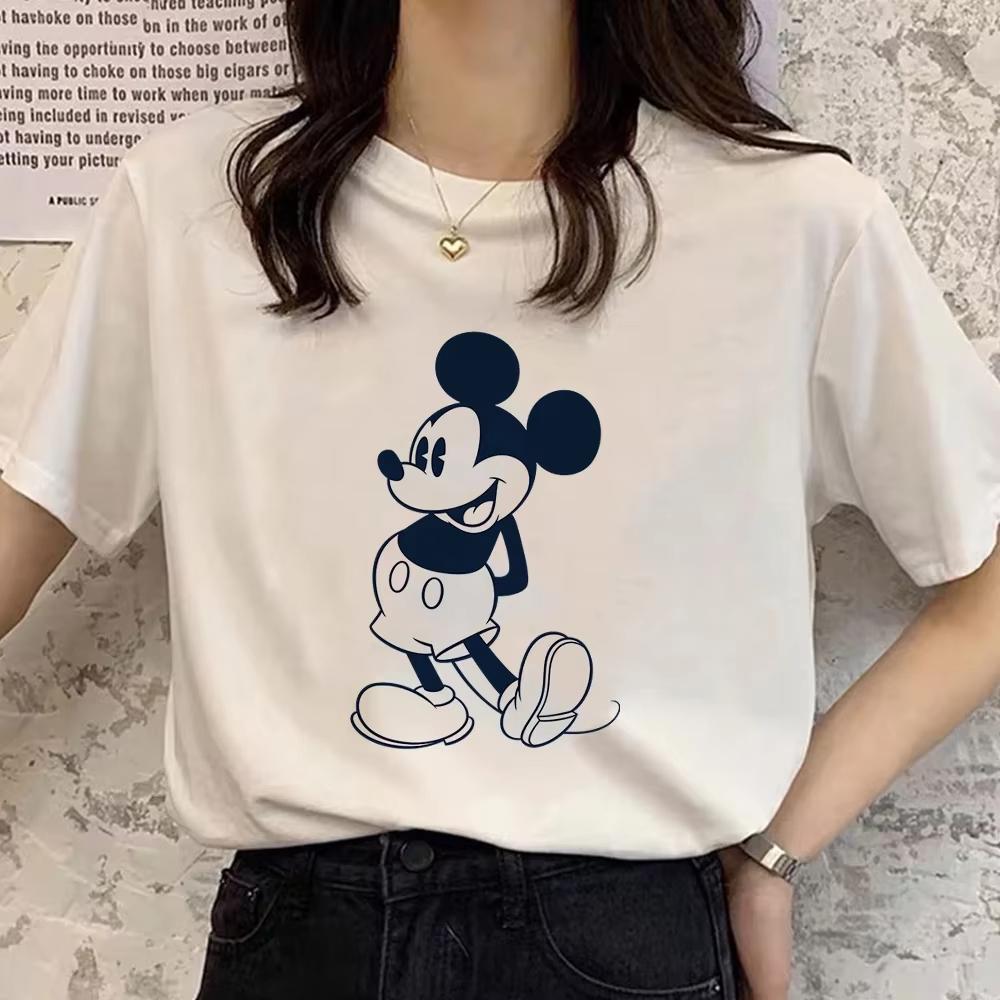 Retro Cartoon Womens Tshirt Mickey Mouse Harajuku Cotton Tshirt Fashion Womens Shirt Summer Top Short Sleeve Shirt