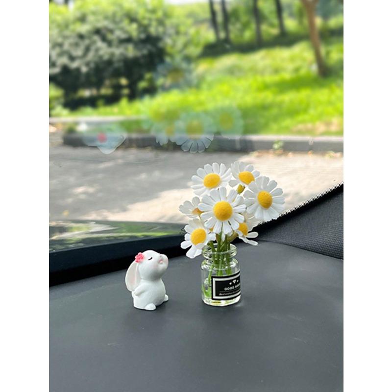1pc Car Ornament Mini Vase Flower Interior Decoration Center Console Decoration
