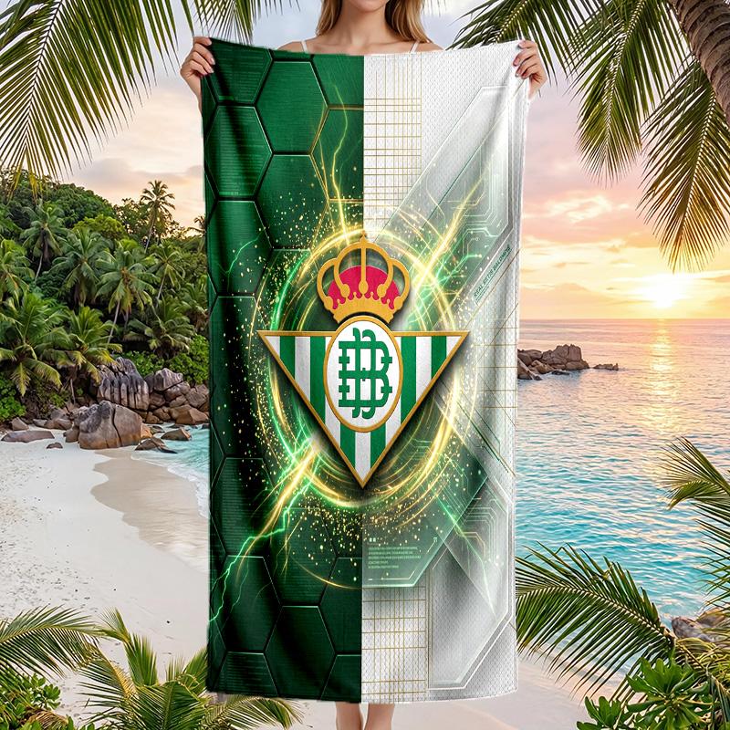 Real Betis Football Beach Towel Soft Microfiber Summer Towel Quick Dry Absorbent Towel for Beach Swimming Pool Travel