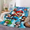Super Mario Bros Adventure Flannel Blanket Super Soft Warm Cozy Blanket For Sofa Bed Office Travel Allseason Home Decor Gift