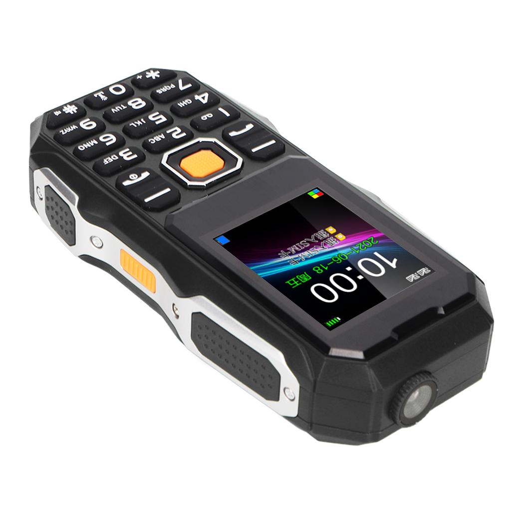 W2021 1.8 Inch Senior Cell Phone 5800mAh Mini Three Proof Mobile Phone with Large Horn for Elderly Black