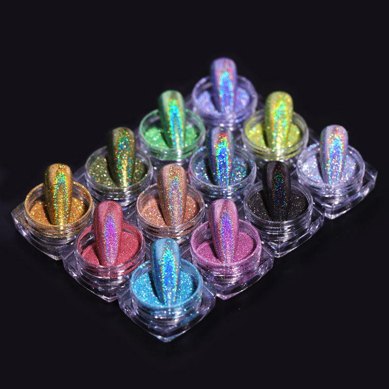 Laser Mirror Nail Glitter Powder Metal Dust Nails UV Gel Polish Pigment Gold Silver Nail Art Decorations Accessories