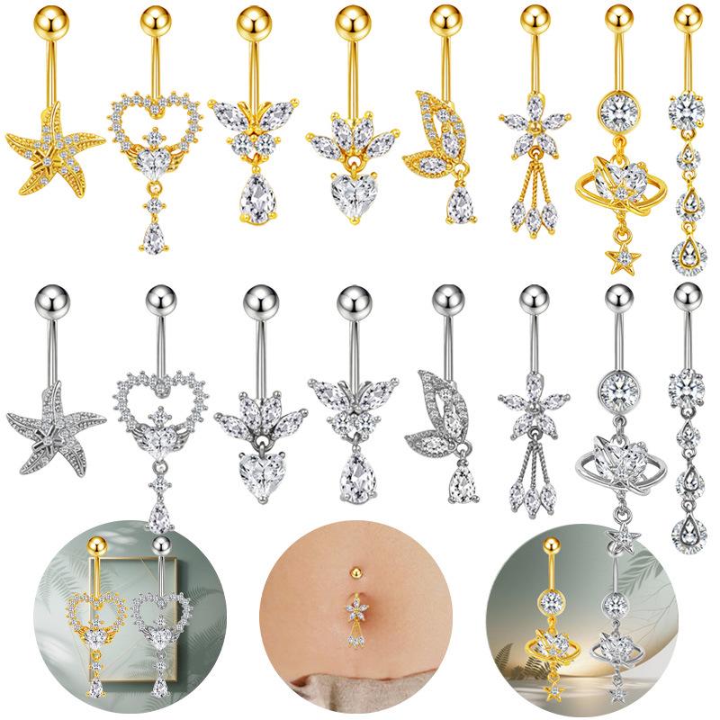 Gaibei Starfish Butterfly Trendy Navel Ring Jewelry