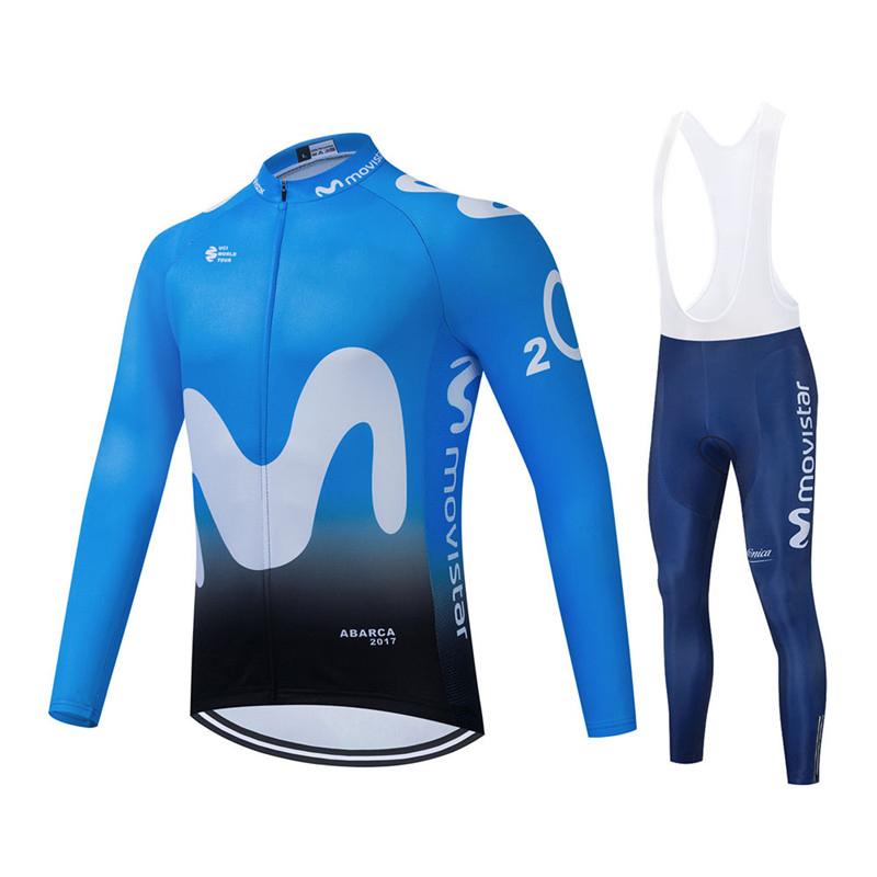 2026 Movistar Team Dlouhý rukáv Cyklistické dresy Ropa Ciclismo Maillot Cyklistické oblečení Prodyšné Mtb Kolo Cyklistické oblečení