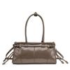 European and American Retro Large-capacity Boston Baguette Bag Head Layer Oil Wax Leather Women's Bag Trendy Messenger Bag