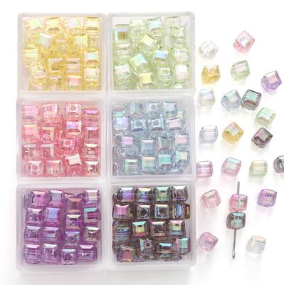 Handmade Beads Acrylic 8mm Illusion Imitation Glass Square Beads Handmade Diy Accessories Loose Beads Hand Beads Cell Phone Chain Material Package