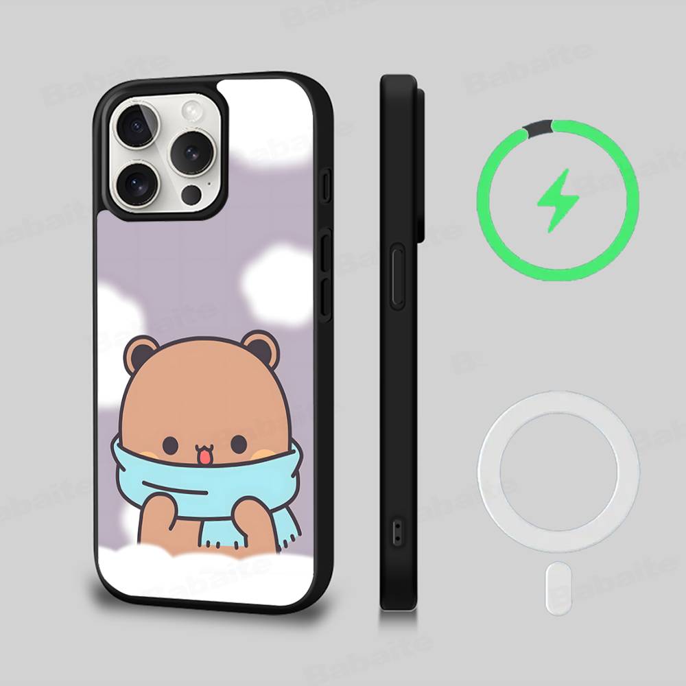 BUBU DUDU Cartoon Magnetic Matte Phone Case For IPhone 16 17 15 14 13 12 11 For Magsafe Wireless Charge Cover