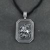 St George Protection Necklace Talisman Jewelry Shield Sword Saint Prayer Religious Charm for Safety and Blessing