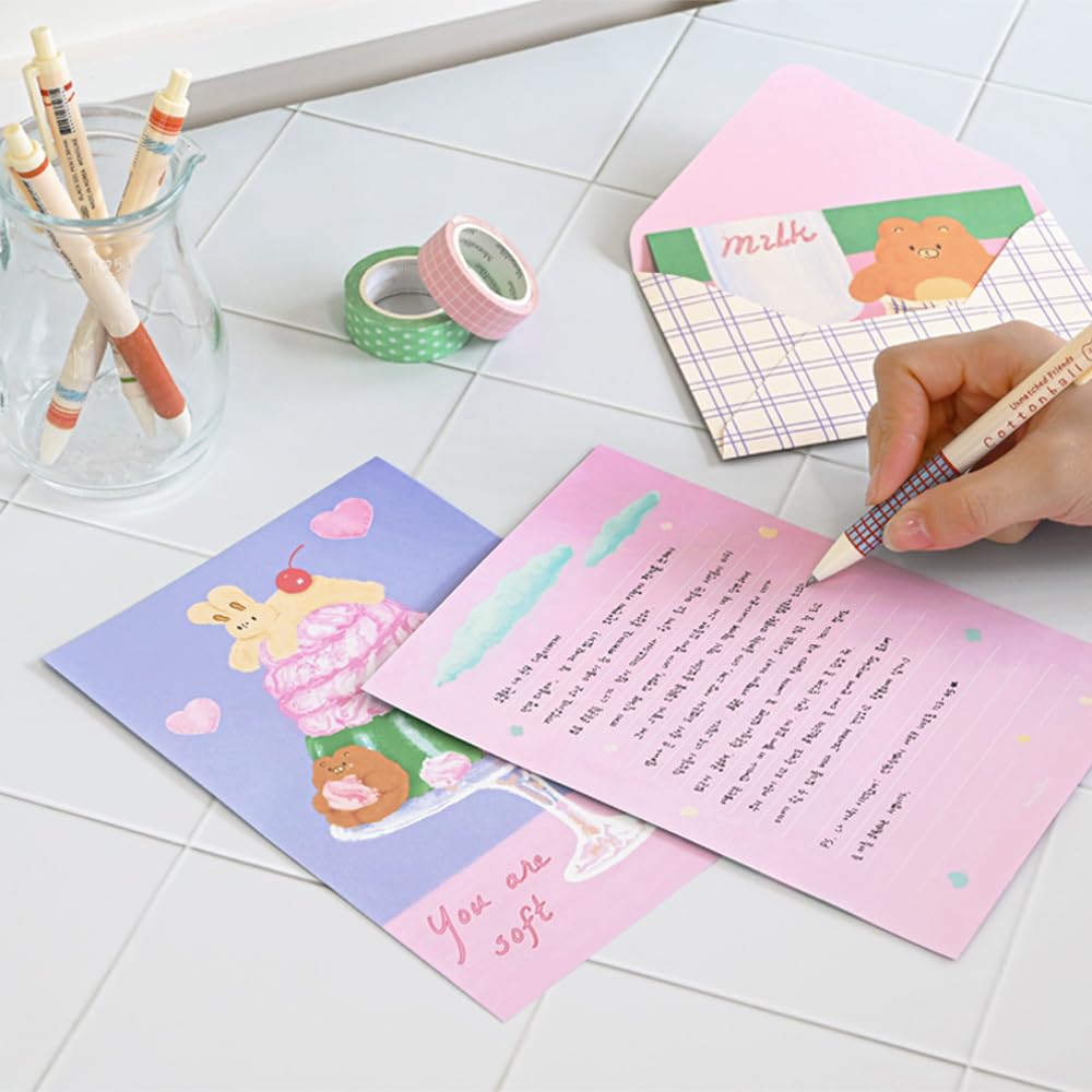 Monolike Unmatched Friends Lovely Day Letter Paper Set 32 sheets of letter paper 16 envelopes (8 types) - +