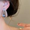 Einfache Transparente Harz Acryl Wassertropfen Hängende Dangle Ohrringe für Damen Statement Lässiger Urlaubs Schmuck