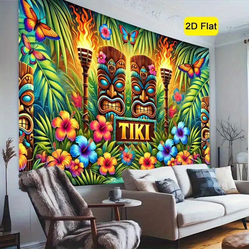 Tropical theme pattern, 2D backdrop cloth flag, party background tapestry, indoor and outdoor banner decoration