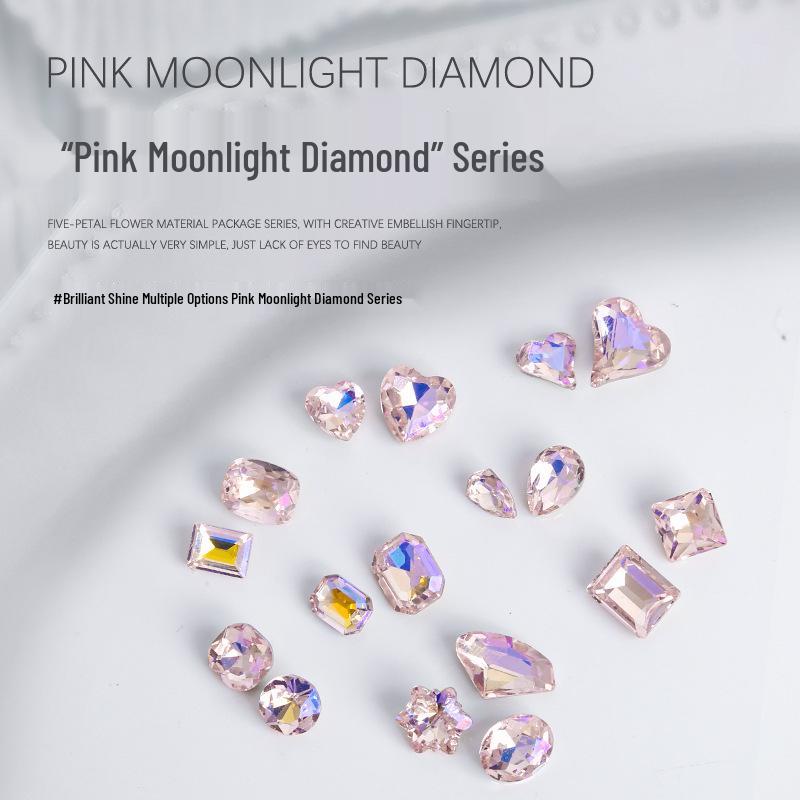 

Heart & Moonlight Pink Nail Art Rhinestones (10pcs)