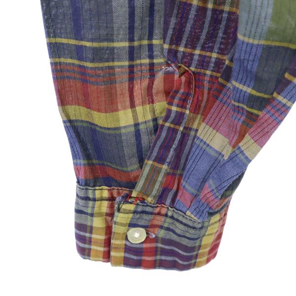 Me and My Gal 70s Vintage Check Pattern Long Sleeve Half Button Button Down Shirt Men's Used