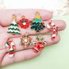 Mix 50 Pieces Christmas Charms for Jewelry Making,Assorted Alloy Enamel Xmas Pendants for DIY Necklace Earrings,Xmas Tree Charms