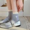Boneless Love Embroidered Socks, Mid-Leg Socks, Thin Cotton Trendy Korean Bow Stockings