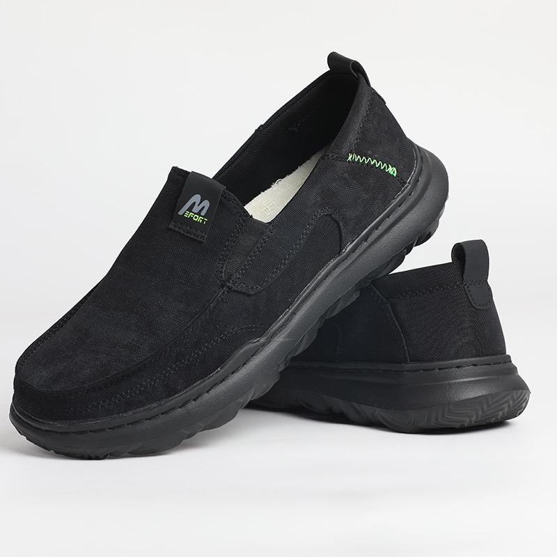 Fashion Men's Spring and Summer New Breathable and Comfortable Canvas Shoes with Soft Soles Lazy and Lightweight Casual Shoes