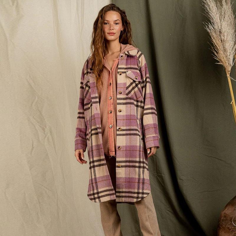 

Осенне-зимняя женская мода элегантная ветровка средней длины однобортное пальто с длинными рукавами L розовый