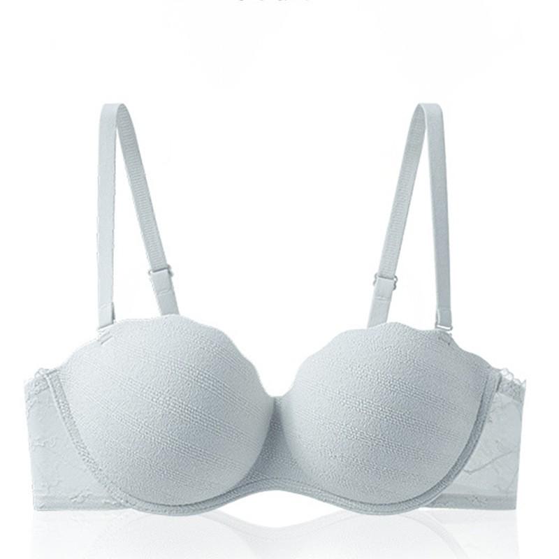 Strapless French Lace Bralette Push Up Small Bust No Wire Lingerie Set