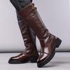 Men’s Motorcycle Boots Western Boots Black Jockey Boots Casual Brown Street Style Cool High Boots Plus Size
