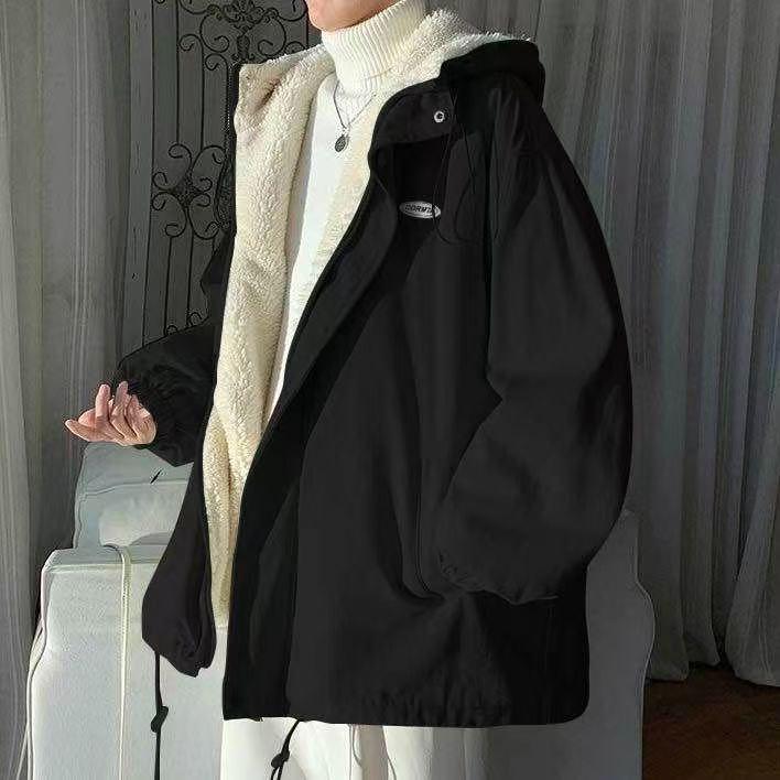 Women's Lambswool Coat: New Korean-Style Loose Fit, Autumn/Winter Fleece-lined Workwear, Japanese Cotton-padded Jacket