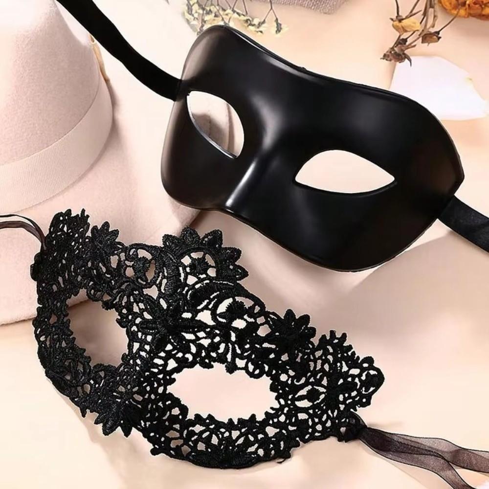 Fashion Half Face Masquerade Mask Black Hollow Venetian Mask Lace Eye Mask Venetian Party