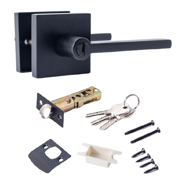 Entry Door Handle with Lock and Key Security Door Lever Handle Lock Replacement AntiTheft Door Lock Hardware Part