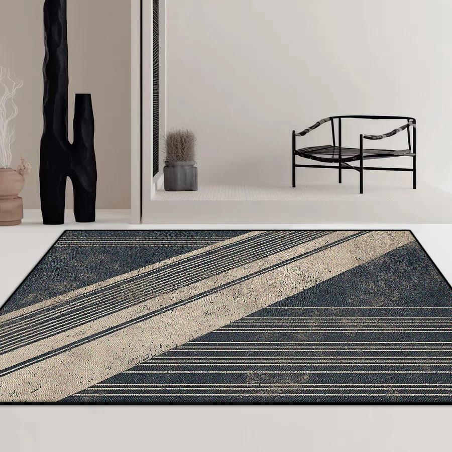 Modern Geometric Living Room Carpet Minimalism Decoration Lounge Coffee Tables Easy Clean Floor Mat Bedroom Non-slip Soft Rug