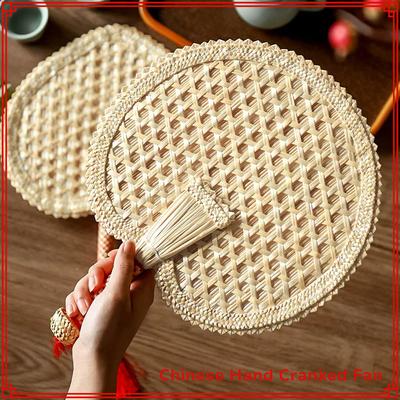 Chinese Hand Cranked Fan Hand Woven Straw Wheat Straw Fan Rural Style Traditional DIY Decoration Wedding Palm Gift