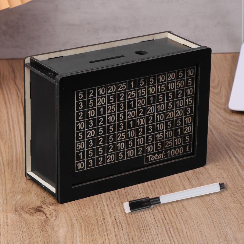 Svart gjenbrukbar sparegris med penger Målteller sparegris Gjør-det-selv-sparekassehåndverk Hjem for hjelper vanen med å spare