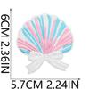 Blue Theme Embroidery Cloth Sticker, Surf Girl Patch Sticker, Wave Hermit Crab Computer Embroidery Label, Shell Chapter Sticker