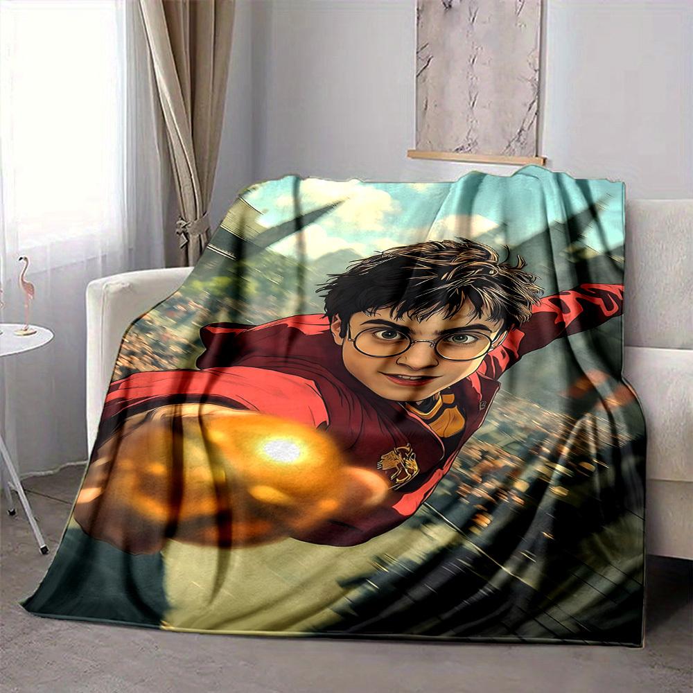 1pc Harry Potter Flannel Blanket, Soft Skin Friendly with Digital Printing, Various Sizes Available for Family, Friends, Birthday
