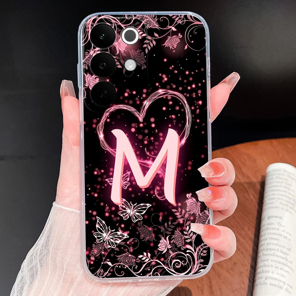 

For Realme 15X / Realme C85 Pro Phone Case Pink Heart Letters Soft Slim Transparent TPU Silicone Cover For Realme15x C 85 Bumper Transparent&realme C85 5G