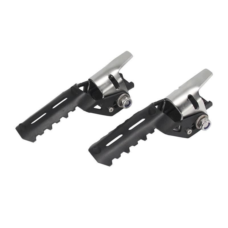 

2 Piece Motorcycle Highway Front Foot Pegs Folding Footrests Clamps Replacement Parts For BMW R1250GS R1200 GS ADV LC 2013- BlackSilver