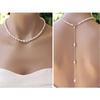 Pearl Simple Back Chain Necklace for Party Pearls Backdrop Necklace Wedding Jewelry Backless Dress Accessory for Women