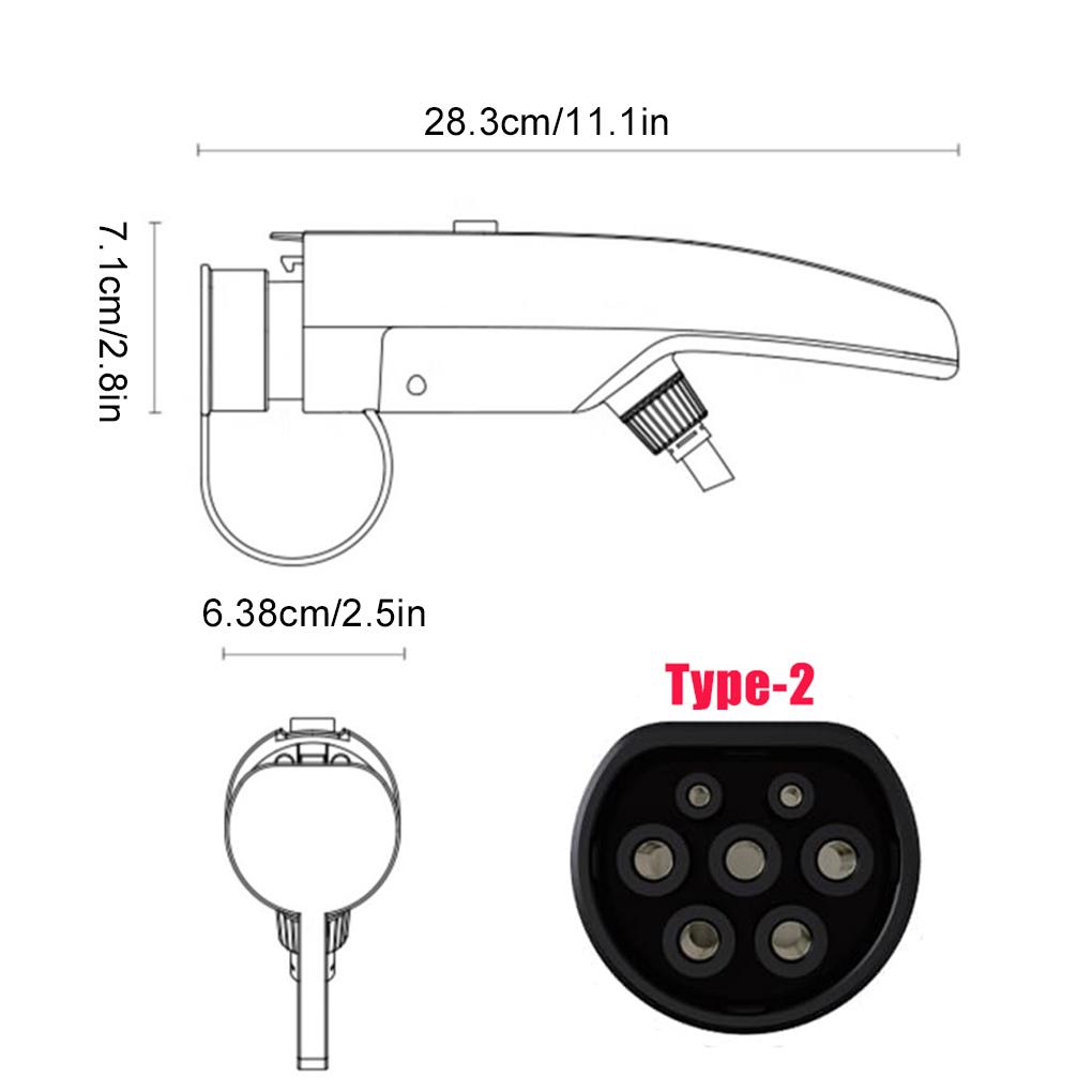 16A 3,5KW 5M Einphasen Typ-2 Elektrofahrzeugladegerät Ev Ladegerät Ladekabel Mit LCD-Anzeige