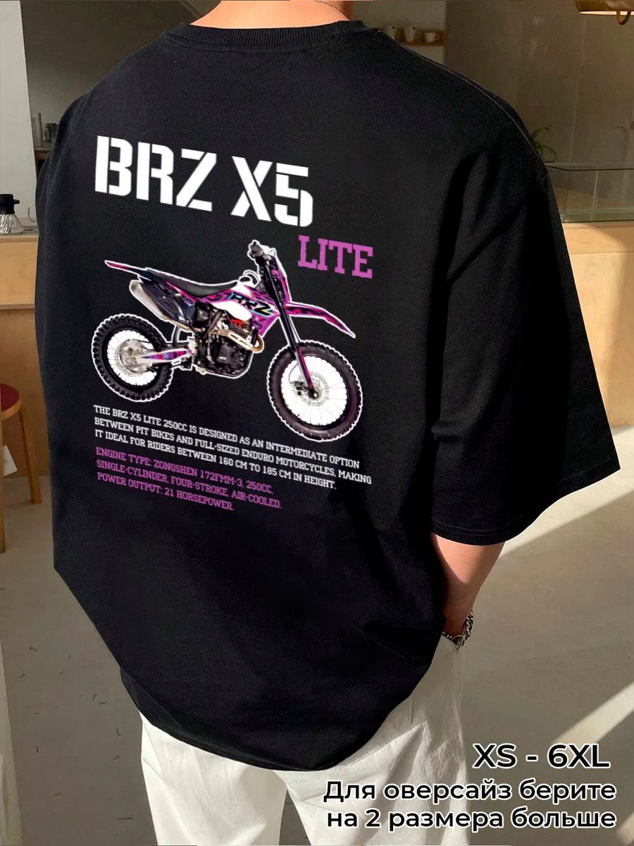 Pit bike T‑shirt with BRZ X5 Lite motorcycle (purple) S