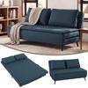 Convertible 2-Seater Sofa, Click-Clack Sofa Bed 3 In 1 with Adjustable Backrest, Pillow, Wide Seat, Blue