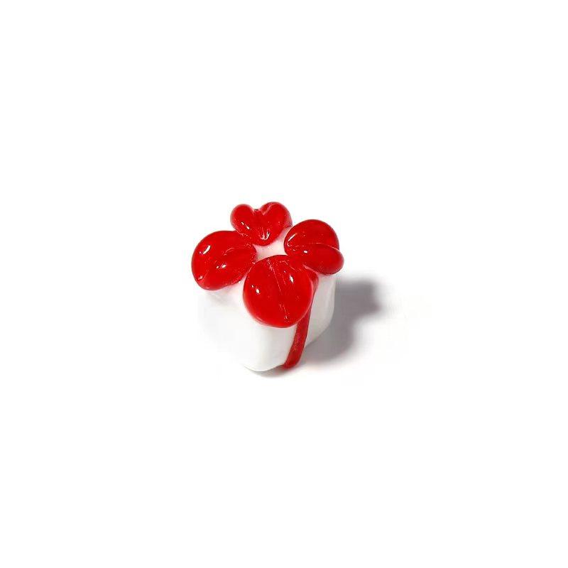 2pcs Christmas Lampwork Beads Cute Santa Claus Snowman Glass Loose Beads For Jewelry Making DIY Bracelets Necklace Accessories