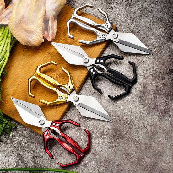 Kuchyňské nůžky z nerezové oceli, vysoce odolné kuchyňské nůžky na maso, ryby, drůbež, komerční kuchyňské vybavení