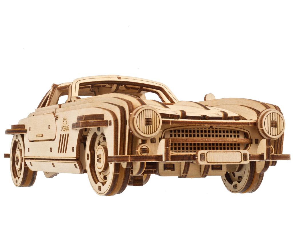 Ugears Wing Door Sports Coupe 70205 Wooden No Glue or Tools 3D Assembly Instructions Included Puzzle, Required, Puzzle,