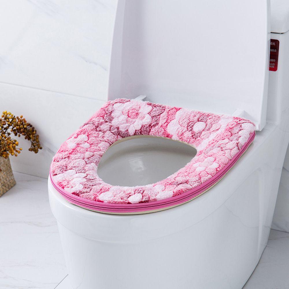 Dekor Zip Luxusní zesílené víko WC Mat flanel Potah sedáku Podložky pod stoličku Měkký teplý potah na WC