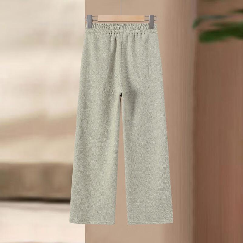 Yalu Women's Elastic Waist Straight-Leg Casual Pants