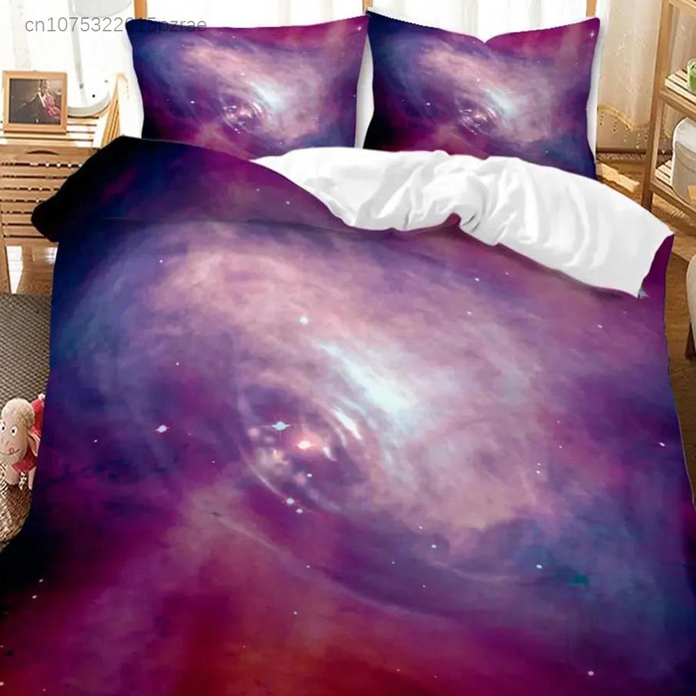 Universe Duvet Cover Galaxy Planet Comforter Cover Universe Outer Space Quilt Cover 3D Starry Sky Series Polyester Bedding Set