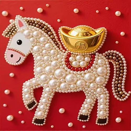 

The Golden on The Horseback Full 5D DIY Pearl Gem Art Diamond Painting Kits for Adults/Beginners Gift Idea Home Decor 15.7x15.7in 40x40cm