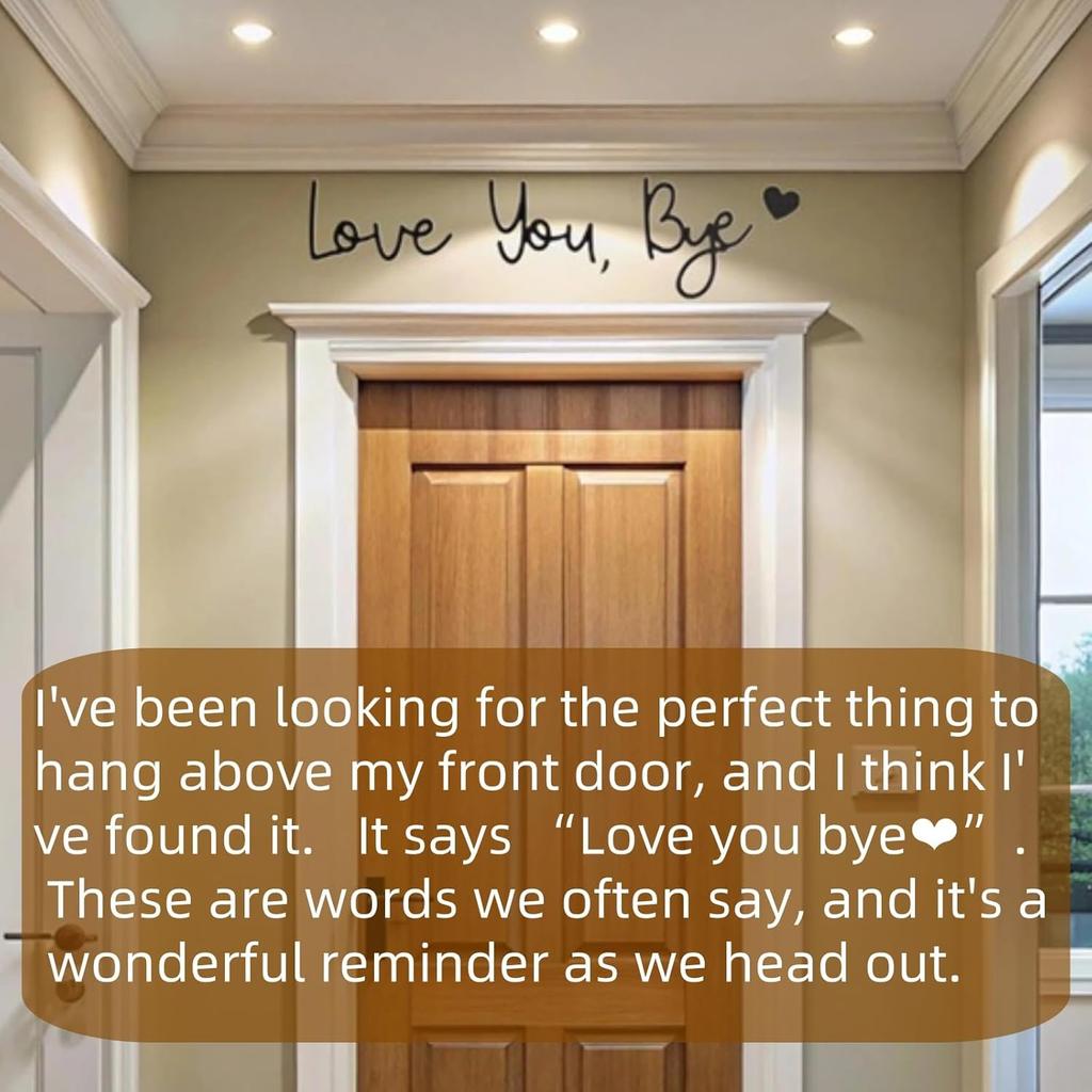 Love You Bye Panneau Décoration au-dessus de la Porte Décoration Murale Décoration en Écriture Bois Pour Porte Maison Cadeau Saint-Valentin Mariage Thanksgiving