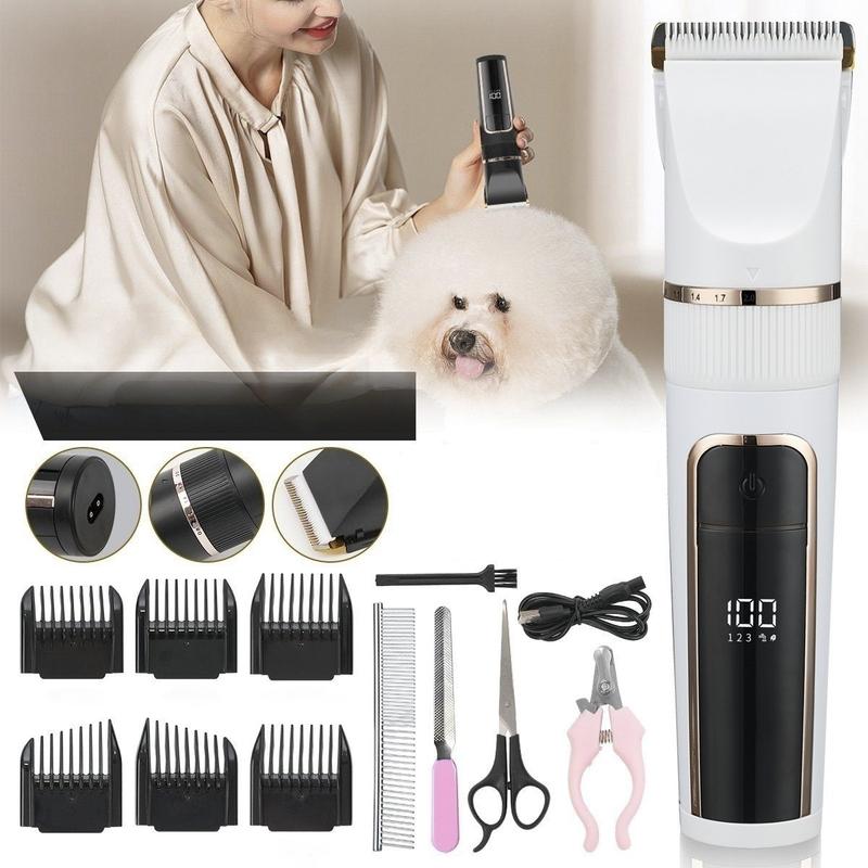 Upgraded Low Noise Cat and Dog Grooming Clipper Ideal for Thick Coats Electric Quiet Grooming Set; Pet Supplies Trimmer