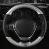 Car Steering Wheel Cover 15 inch/38 cm Soft Fiber Leather  Anti-slip Steering-Wheel Braid Stitch On Wrap With Needle Thread