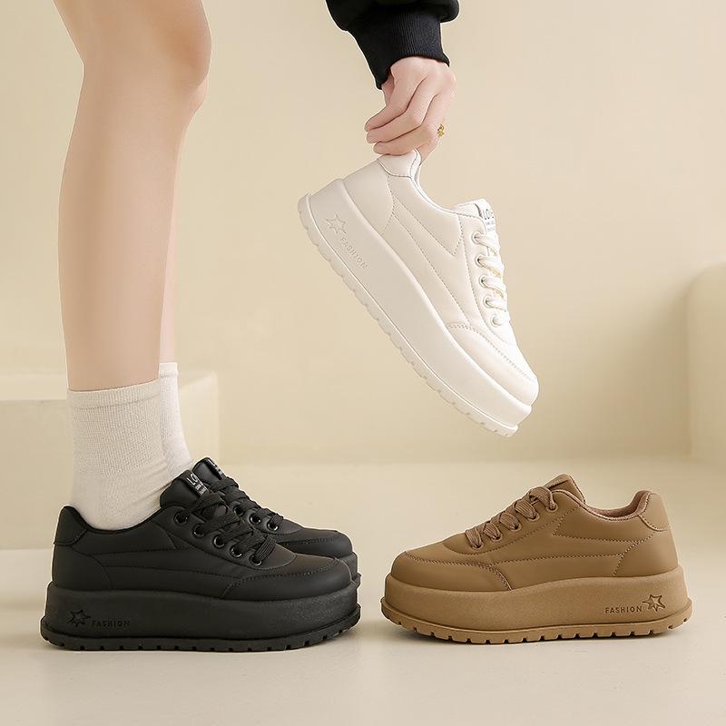 2025 Korean Style White Casual Women's Sneakers - Spring Versatile Street Snap KT2812-1